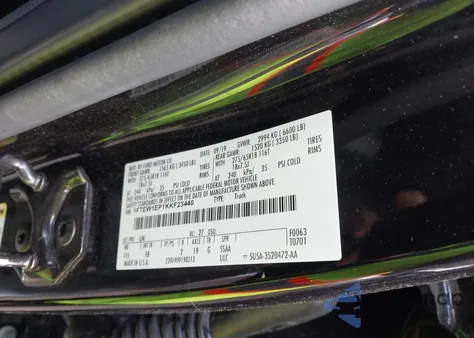 2019 Ford F-150 Lariat z USA, uszkodzony, nr VIN 1FTEW1EP1KKF23440